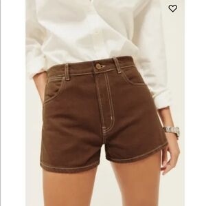 Reformation Brown Jean Shorts